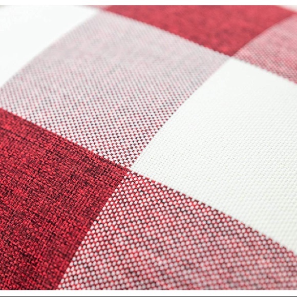 Classic Red/White Gingham Pompom Farmhouse Preppy Chic Cute Throw Pillow Covers - Picture 5 of 9